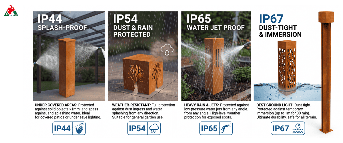 Corten lights IP waterproof ratings
